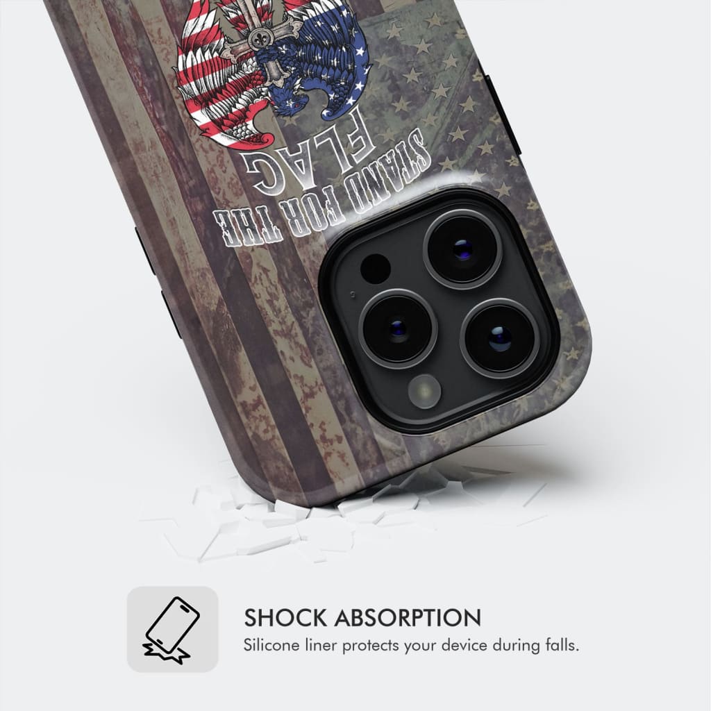 Stand for the Flag and Kneel Cross American Phone Case