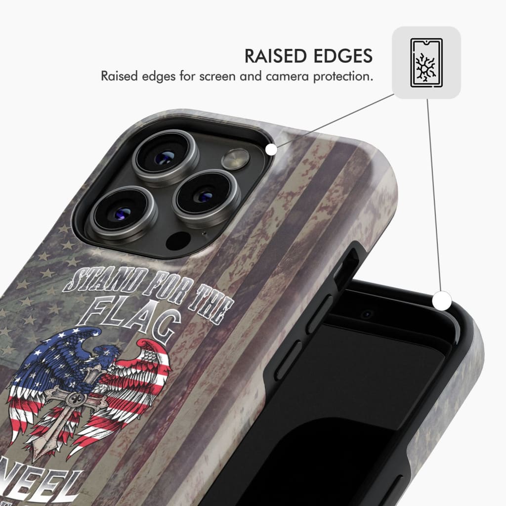 Stand for the Flag and Kneel Cross American Phone Case