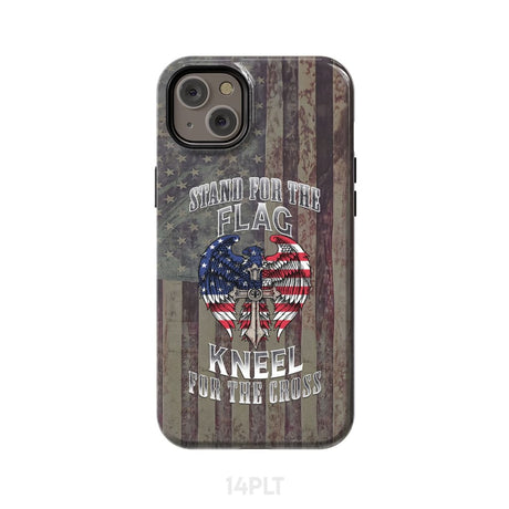 Stand for the Flag and Kneel Cross American Phone Case iPhone 14 Plus / Tough