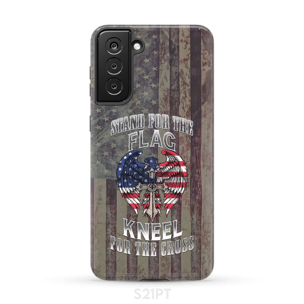 Stand for the Flag and Kneel Cross American Phone Case Samsung Galaxy S21 Plus / Tough