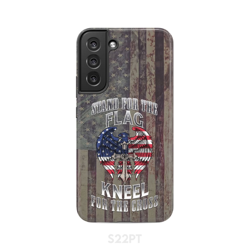 Stand for the Flag and Kneel Cross American Phone Case Samsung Galaxy S22 Plus / Tough