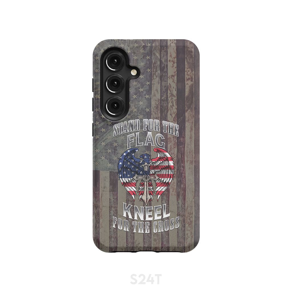 Stand for the Flag and Kneel Cross American Phone Case Samsung Galaxy S24 / Tough