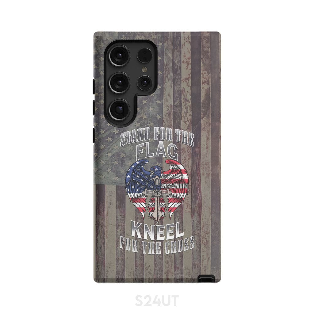 Stand for the Flag and Kneel Cross American Phone Case Samsung Galaxy S24 Ultra / Tough