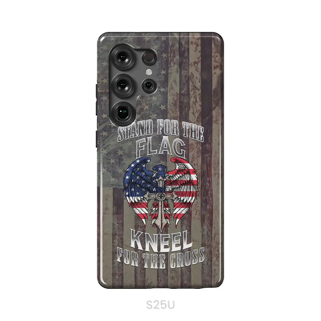 Stand for the Flag and Kneel for the Cross American Flag Cross Phone Case Samsung Galaxy S25 Ultra / Tough Case