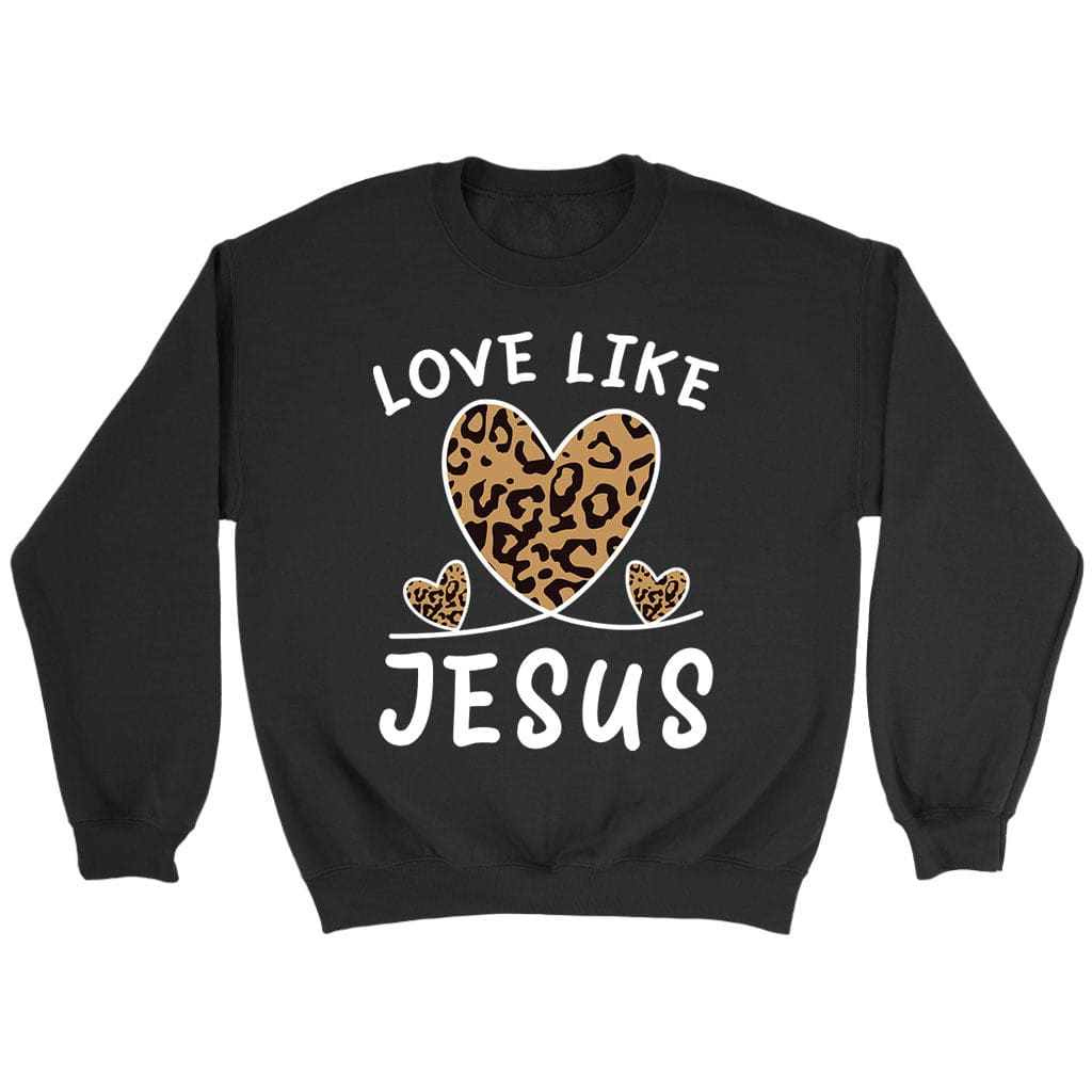 Sweatshirt Love Like Jesus Leopard Black / S