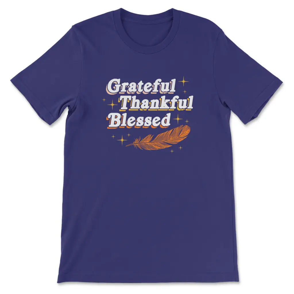 t-shirt Grateful thankful blessed Thanksgiving Team Purple / S