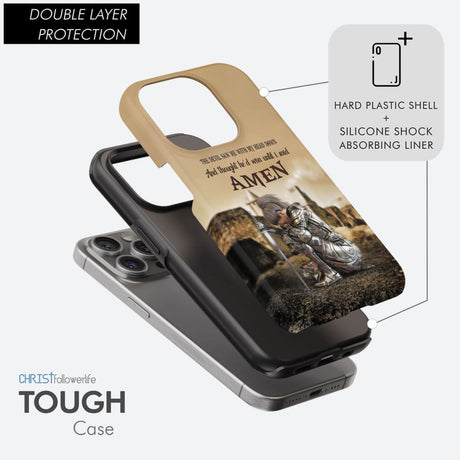 The Devil Saw Me With My Head Down Woman Warrior of Christ Phone Case