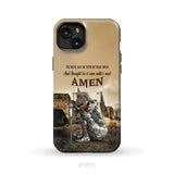 The Devil Saw Me With My Head Down Woman Warrior of Christ Phone Case iPhone 15 Plus / Tough Case