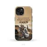 The Devil Saw Me With My Head Down Woman Warrior of Christ Phone Case iPhone 15 / Tough Case