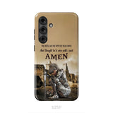 The Devil Saw Me With My Head Down Woman Warrior of Christ Phone Case Samsung Galaxy S25 Plus / Tough Case