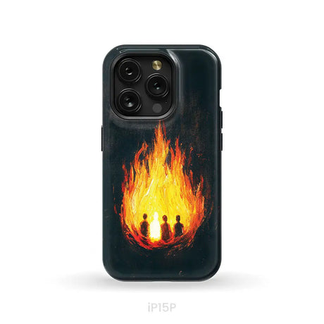 The Fiery Furnace Phone Case (Shadrach Meshach Abednego with Son of God) iPhone 15 Pro / Tough Case