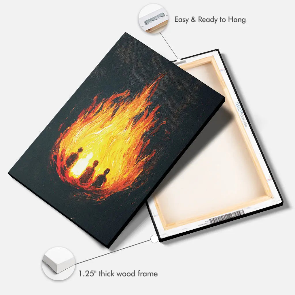 The Fiery Furnace Wall Art Canvas (Shadrach Meshach Abednego with Son of God)