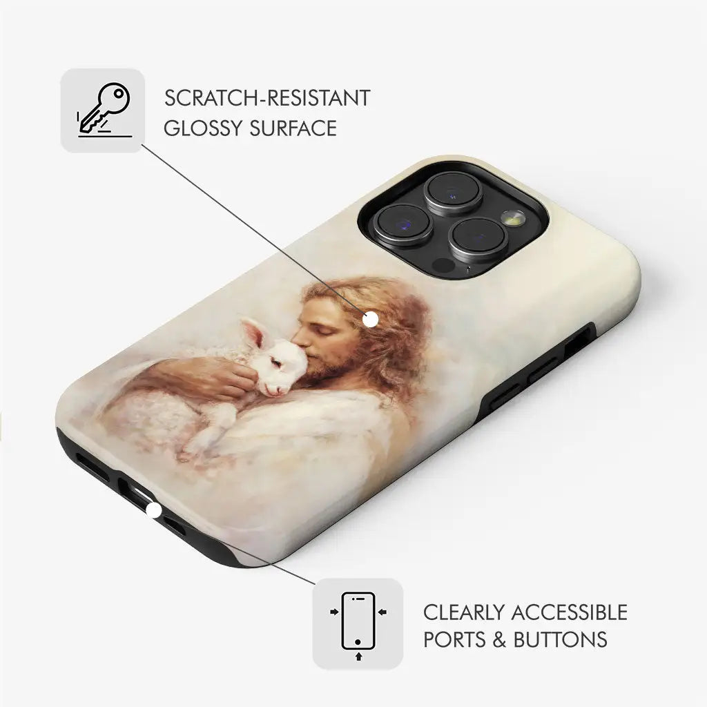 The Good Shepherd Phone Case, Jesus with Lamb, Christian Phone Cases The Good Shepherd Phone Case, Jesus with Lamb, Christian Phone Cases