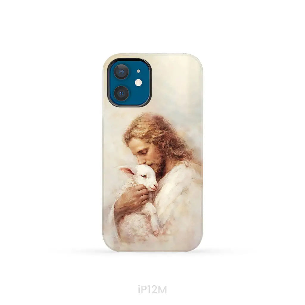 The Good Shepherd – Jesus with Lamb Phone Case iPhone 12 Mini / Tough Case