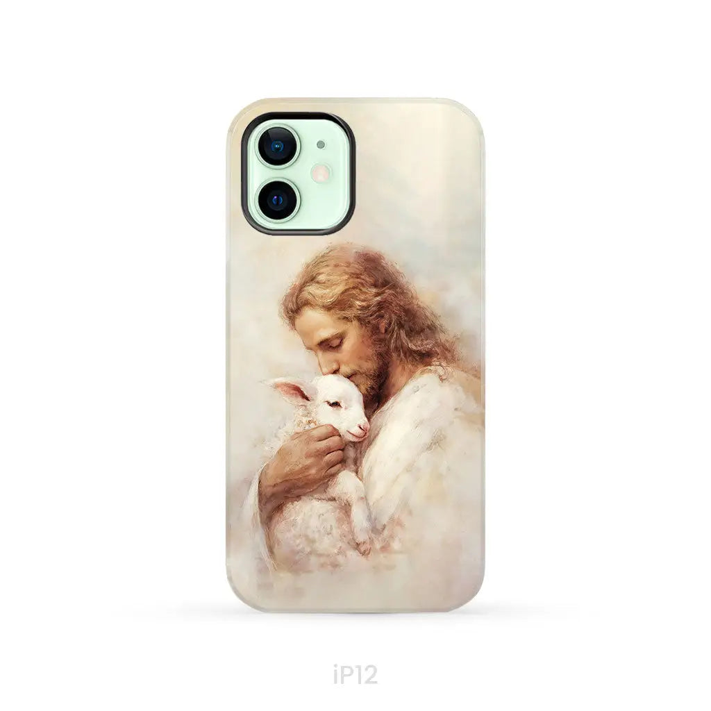 The Good Shepherd – Jesus with Lamb Phone Case iPhone 12 / Tough Case