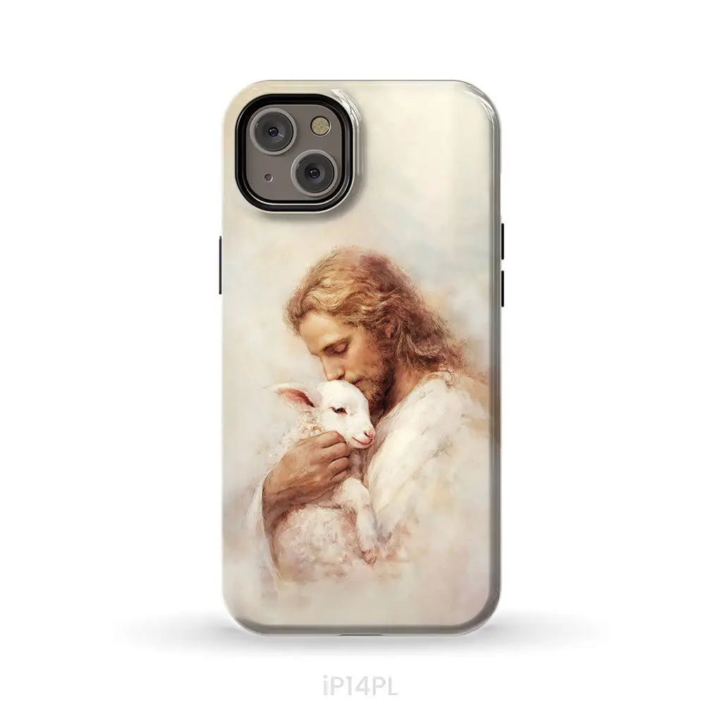 The Good Shepherd – Jesus with Lamb Phone Case iPhone 14 Plus / Tough Case