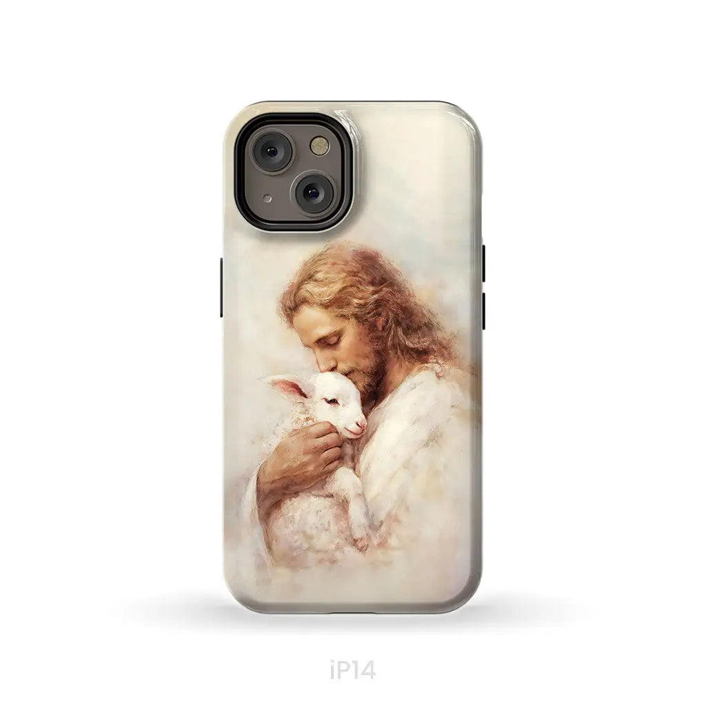 The Good Shepherd – Jesus with Lamb Phone Case iPhone 14 / Tough Case