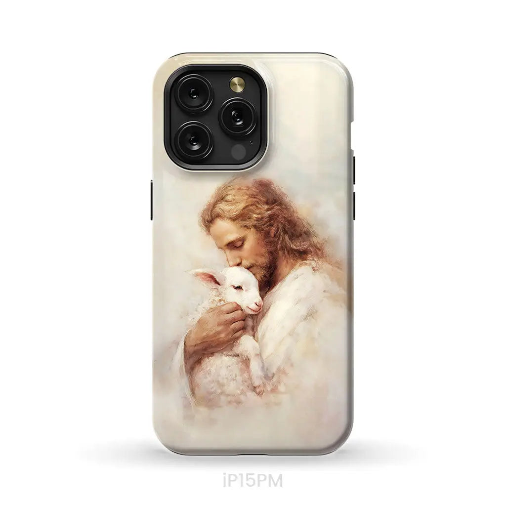 The Good Shepherd – Jesus with Lamb Phone Case iPhone 15 Pro Max / Tough Case