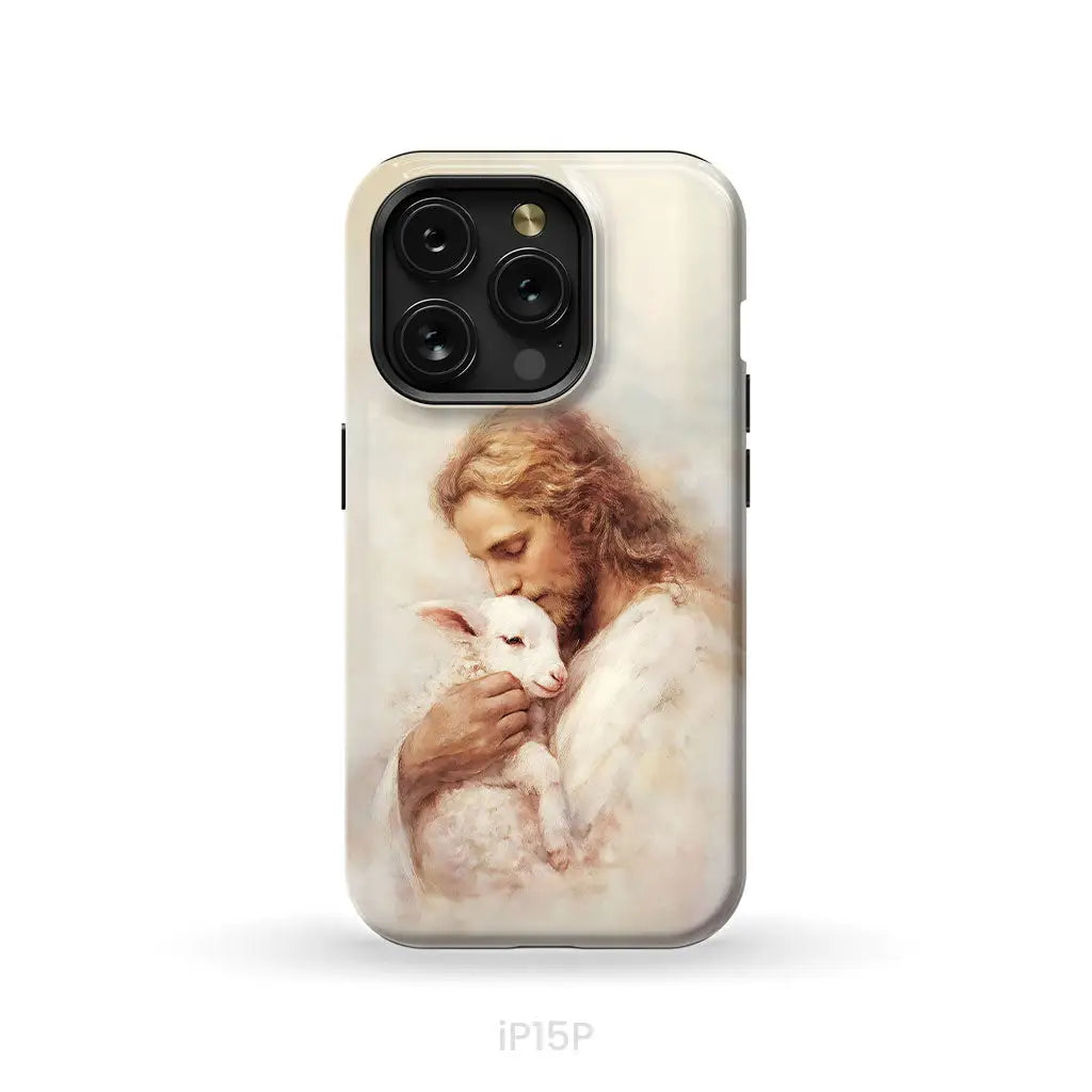 The Good Shepherd – Jesus with Lamb Phone Case iPhone 15 Pro / Tough Case