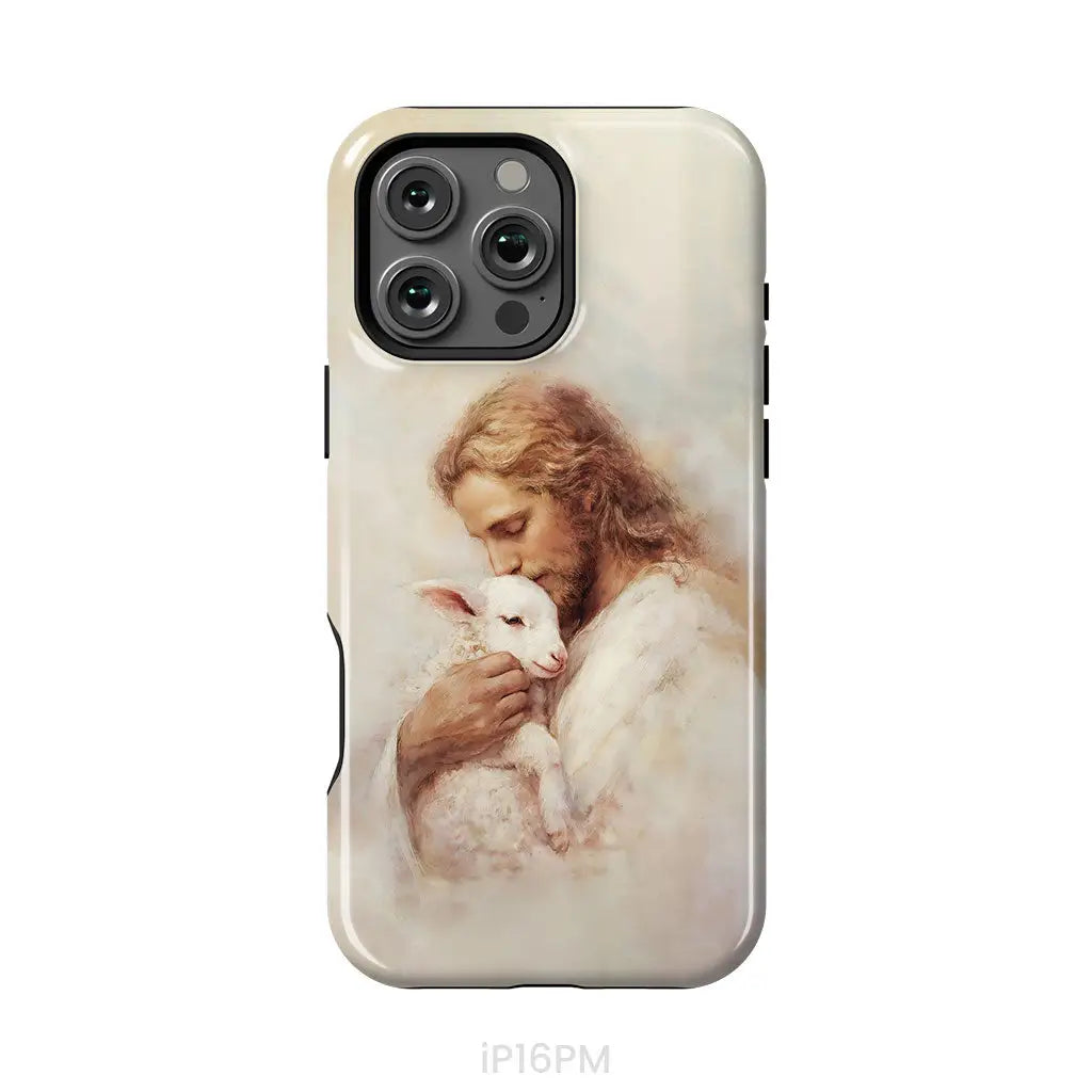 The Good Shepherd – Jesus with Lamb Phone Case iPhone 16 Pro Max / Tough Case