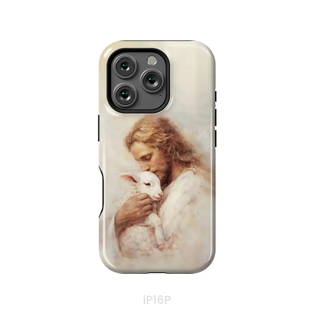 The Good Shepherd – Jesus with Lamb Phone Case iPhone 16 Pro / Tough Case