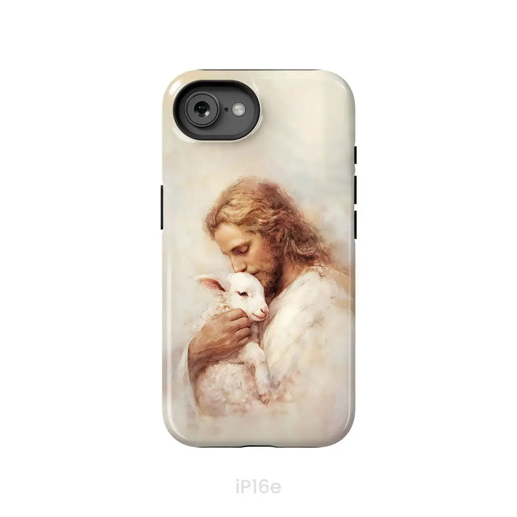 The Good Shepherd – Jesus with Lamb Phone Case iPhone 16e / Tough Case