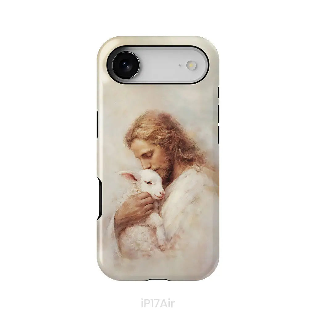 The Good Shepherd – Jesus with Lamb Phone Case iPhone 17 Air / Tough Case