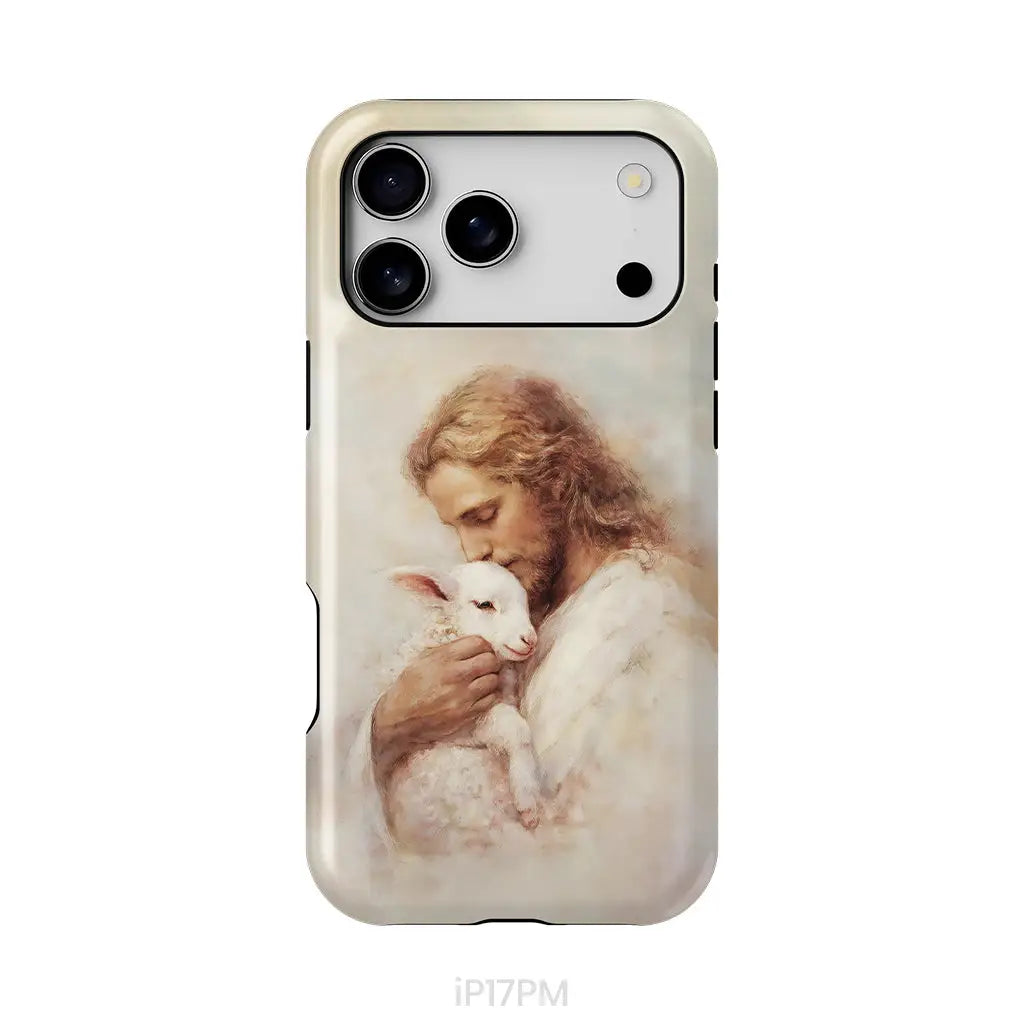 The Good Shepherd – Jesus with Lamb Phone Case iPhone 17 Pro Max / Tough Case