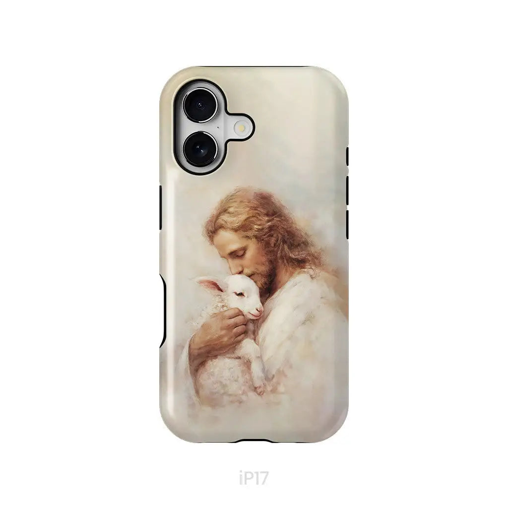 The Good Shepherd – Jesus with Lamb Phone Case iPhone 17 / Tough Case