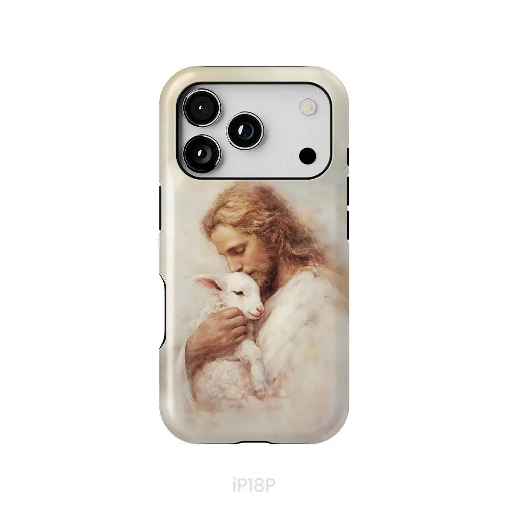 The Good Shepherd – Jesus with Lamb Phone Case iPhone 18 Pro / Tough Case