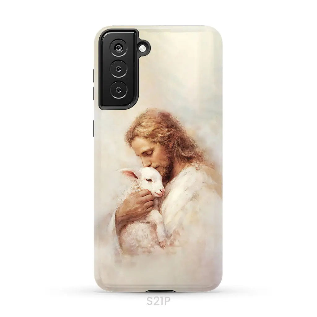 The Good Shepherd – Jesus with Lamb Phone Case Samsung Galaxy S21 Plus / Tough Case