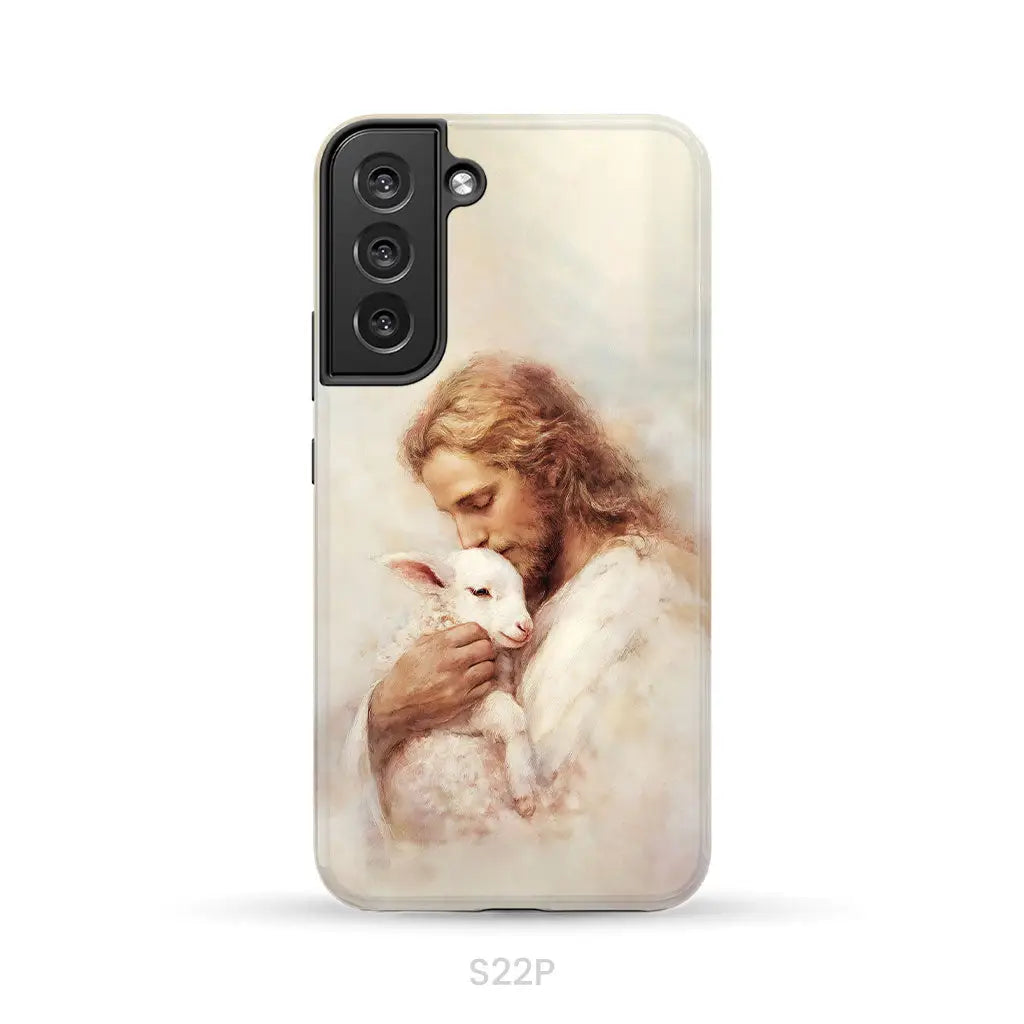 The Good Shepherd – Jesus with Lamb Phone Case Samsung Galaxy S22 Plus / Tough Case