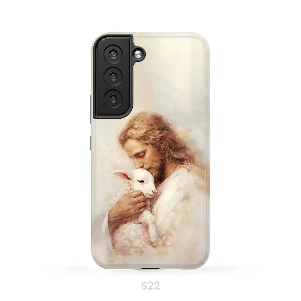 The Good Shepherd – Jesus with Lamb Phone Case Samsung Galaxy S22 / Tough Case