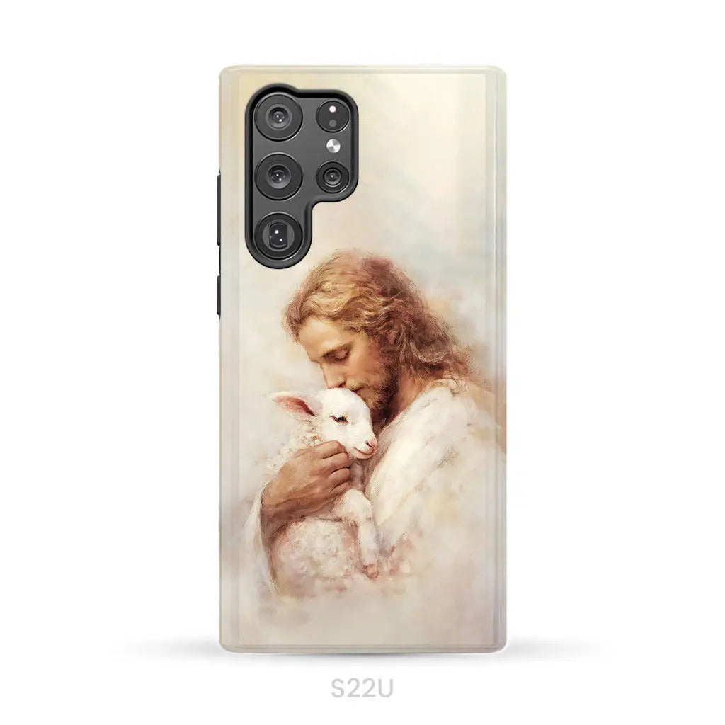 The Good Shepherd – Jesus with Lamb Phone Case Samsung Galaxy S22 Ultra / Tough Case