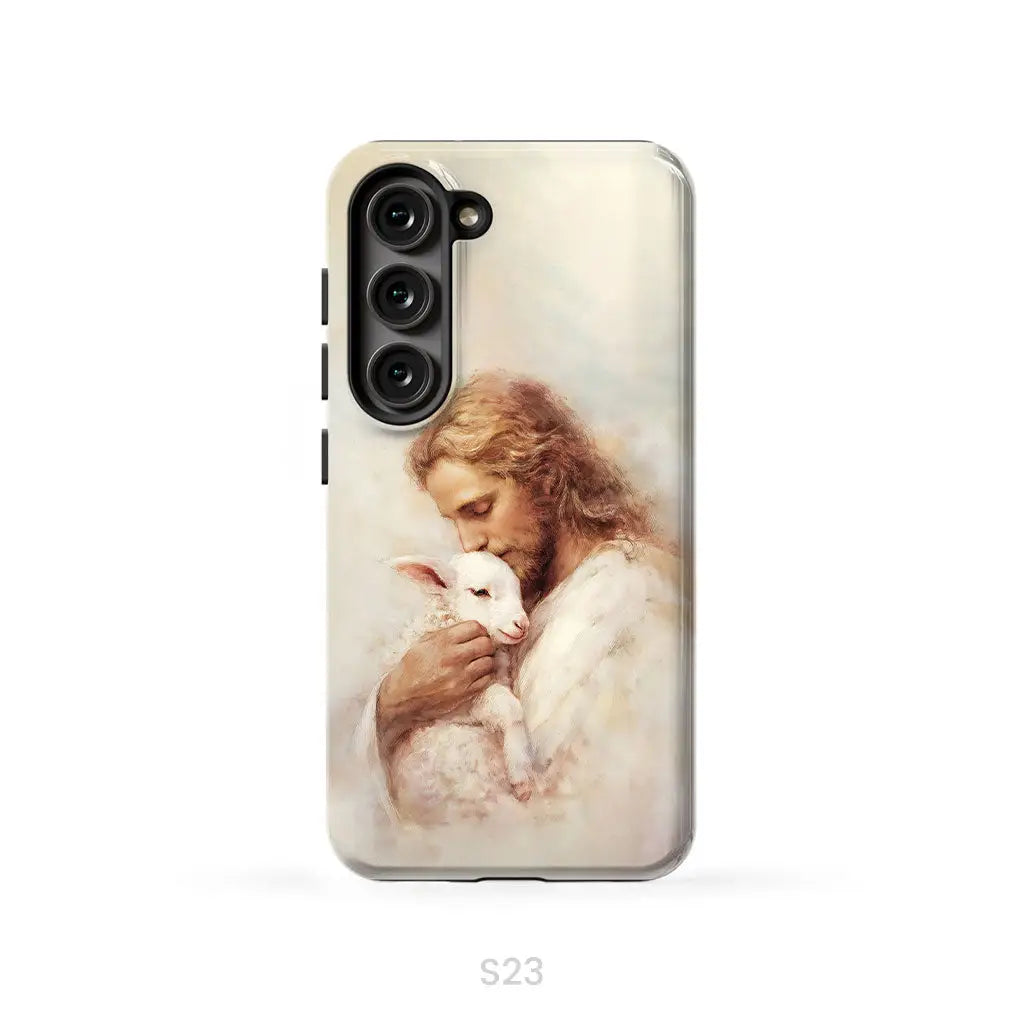The Good Shepherd – Jesus with Lamb Phone Case Samsung Galaxy S23 (Not for S23 FE) / Tough Case