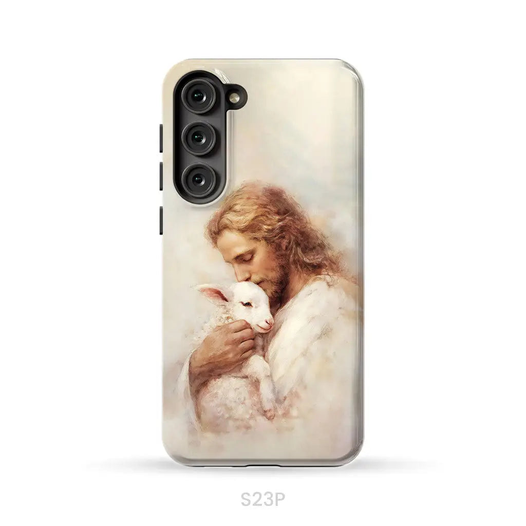 The Good Shepherd – Jesus with Lamb Phone Case Samsung Galaxy S23 Plus / Tough Case