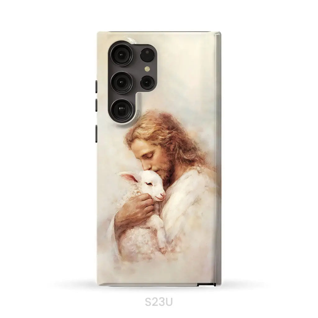 The Good Shepherd – Jesus with Lamb Phone Case Samsung Galaxy S23 Ultra / Tough Case