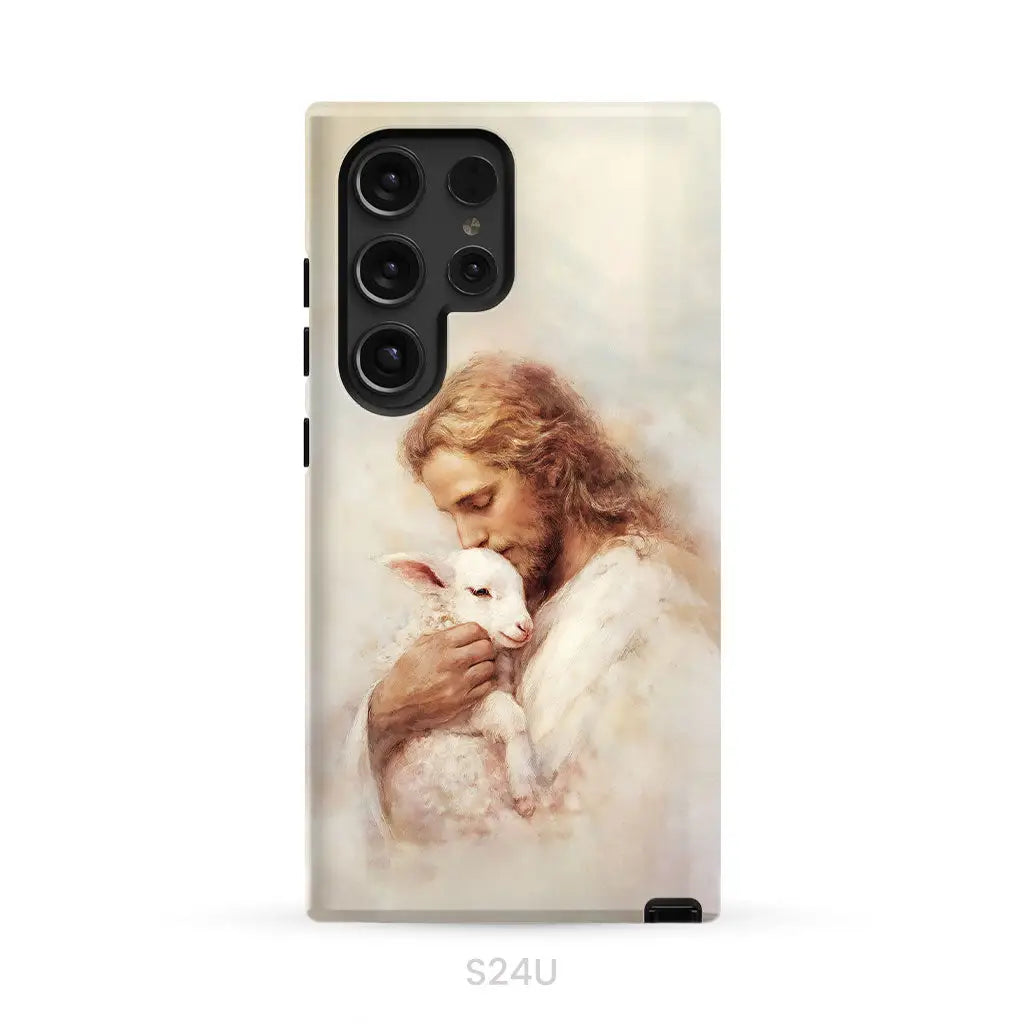 The Good Shepherd – Jesus with Lamb Phone Case Samsung Galaxy S24 Ultra / Tough Case