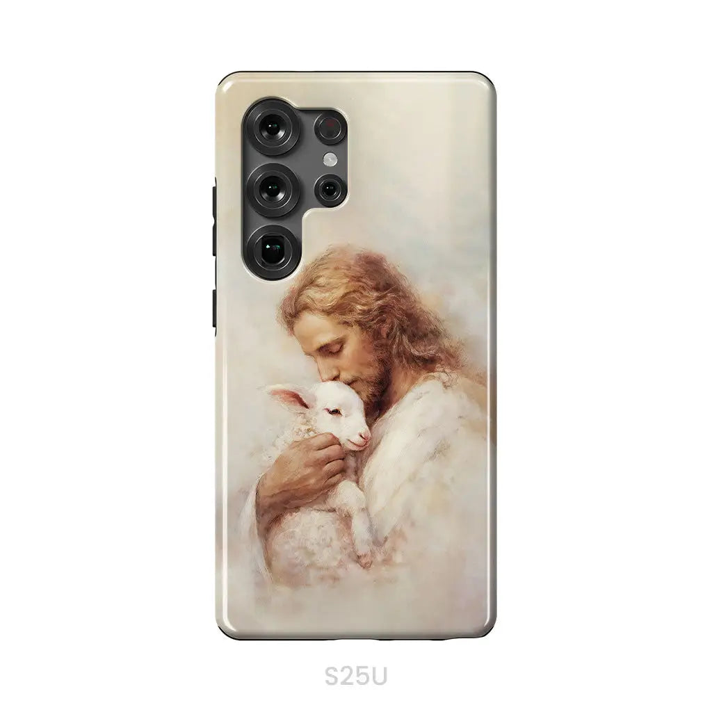 The Good Shepherd – Jesus with Lamb Phone Case Samsung Galaxy S25 Ultra / Tough Case