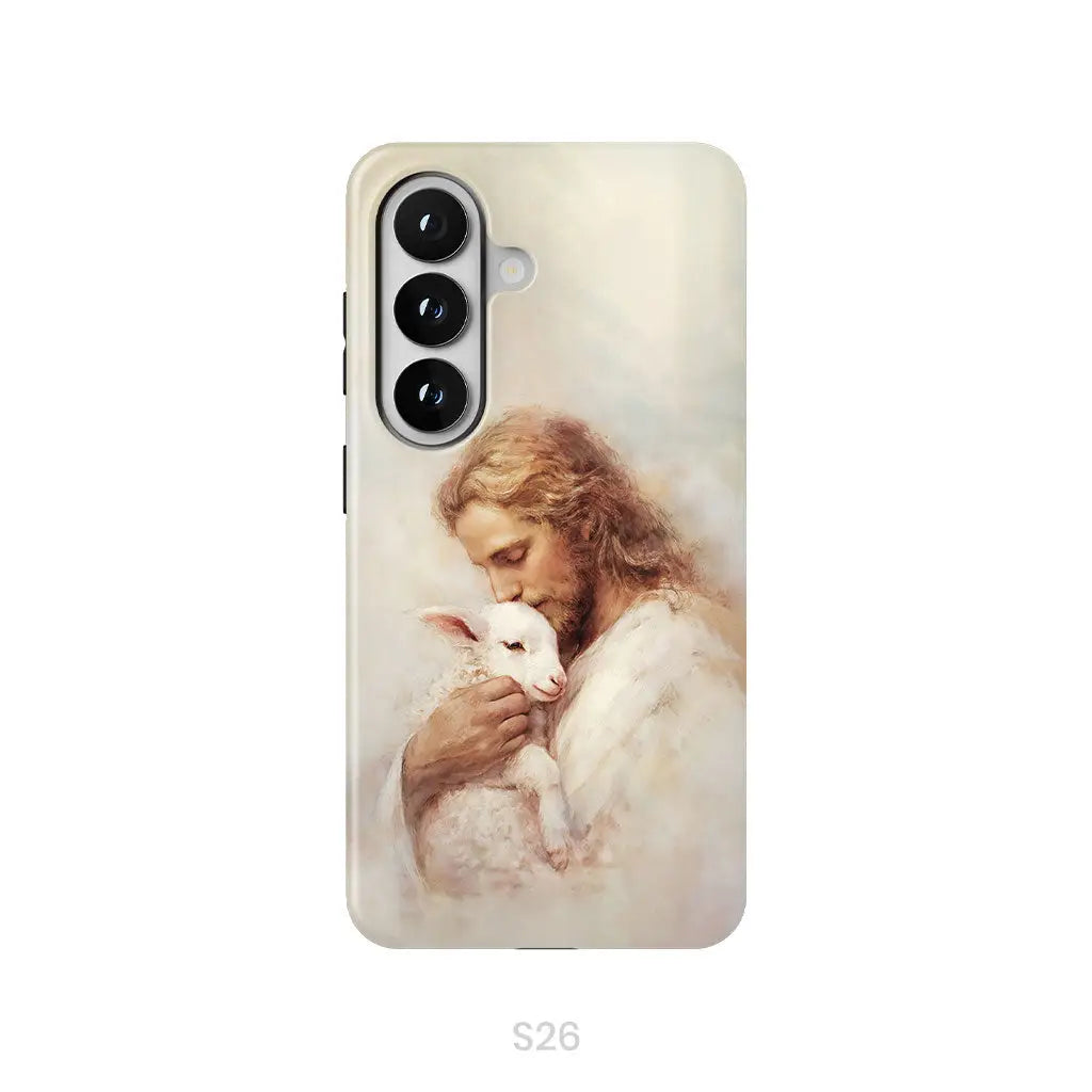 The Good Shepherd – Jesus with Lamb Phone Case Samsung Galaxy S26 / Tough Case