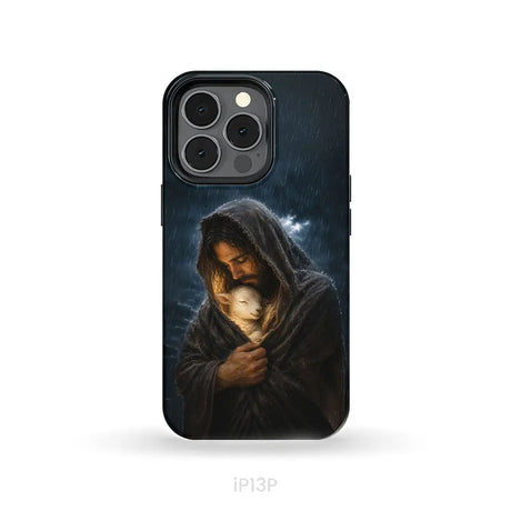 The Good Shepherd Shelters His Lamb In The Rain – Luke 15 – Christian Phone Case iPhone 13 Pro / Tough Case