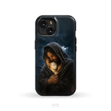 The Good Shepherd Shelters His Lamb In The Rain – Luke 15 – Christian Phone Case iPhone 15 / Tough Case