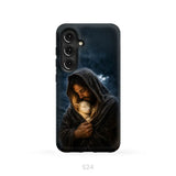 The Good Shepherd Shelters His Lamb In The Rain – Luke 15 – Christian Phone Case Samsung Galaxy S24 / Tough Case