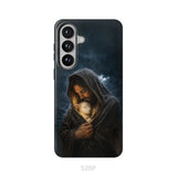 The Good Shepherd Shelters His Lamb In The Rain – Luke 15 – Christian Phone Case Samsung Galaxy S26 Plus / Tough Case