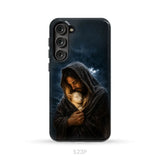 The Good Shepherd Shelters His Lamb In The Rain – Luke 15 – Christian Phone Case Samsung Galaxy S23 Plus / Tough Case