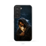 The Good Shepherd Shelters His Lamb In The Rain – Luke 15 – Christian Phone Case Samsung Galaxy S22 / Tough Case