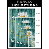 Bible verse wall art canvas illustrating Nehemiah 8:10, "The Joy of the Lord is My Strength," featuring lovely daisy flowers, perfect for Christian spaces.