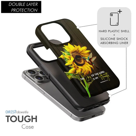 The Joy Of Lord Is My Strength Sunflower Hummingbird Inspirational Phone Case