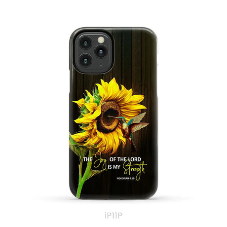 The Joy Of Lord Is My Strength Sunflower Hummingbird Phone Case iPhone 11 Pro / Tough