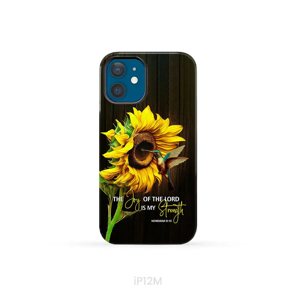 The Joy Of Lord Is My Strength Sunflower Hummingbird Phone Case iPhone 12 Mini / Tough